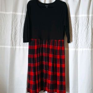 Black and red plaid dress